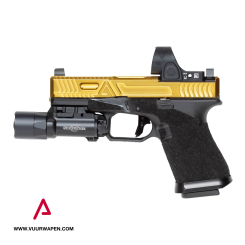 Agency Arms G19 Gen 3 Cipher 9mm Pistol Polished Gold TiN Slide With SRO 2.5 / X300U-A / Magwell