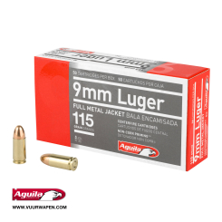 Aguila 9mm 115 GR FMJ Ammo