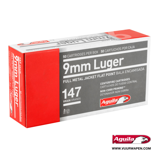 Aguila 9mm 147 GR FMJ-FP Ammo