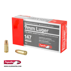 Aguila 9mm 147 GR FMJ-FP Ammo