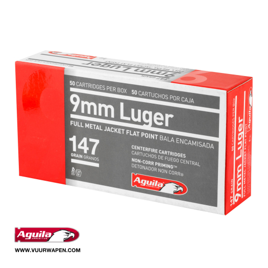 Aguila 9mm 147 GR FMJ-FP Ammo