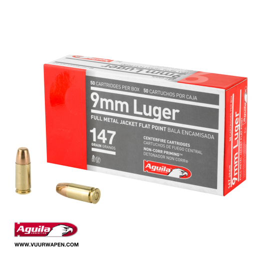Aguila 9mm 147 GR FMJ-FP Ammo