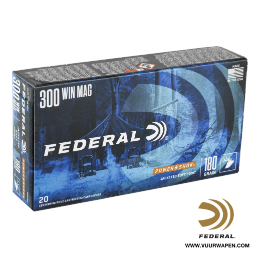 Federal Power Shok 300 Win Mag 180 Grain Soft Point Ammo 300WBS