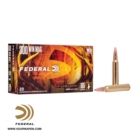 Federal Fusion 300 Win Mag 165 Grain Soft Point Ammo F300WFS2