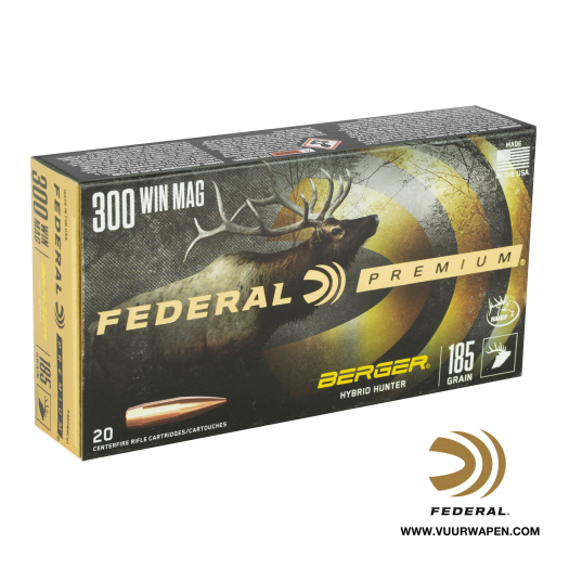 Federal Premium 300 Win Mag 185 Grain Berger Hybrid Hunter Ammo P300WBCH1
