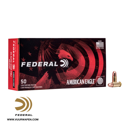 Federal American Eagle 25 ACP 50 GR FMJ Ammo