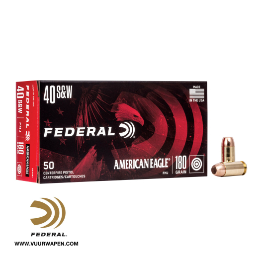 Federal American Eagle 40 S&W 180 GR FMJ Ammo