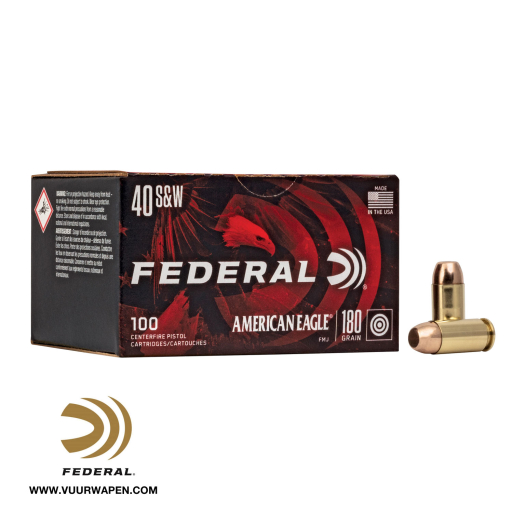 Federal American Eagle 40 S&W 180 GR FMJ Ammo