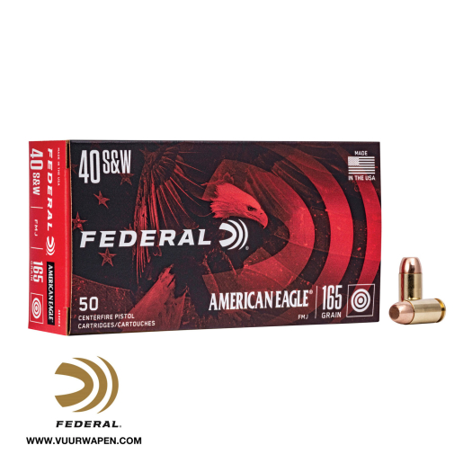 Federal American Eagle 40 S&W 165 GR FMJ Ammo