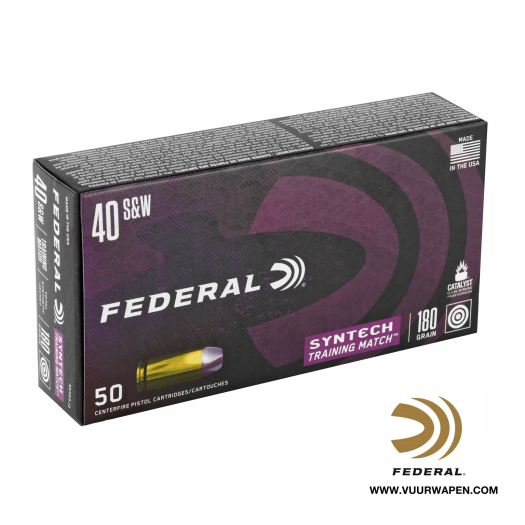 Federal Syntech Training Match 40 S&W 180 GR TSJ Ammo