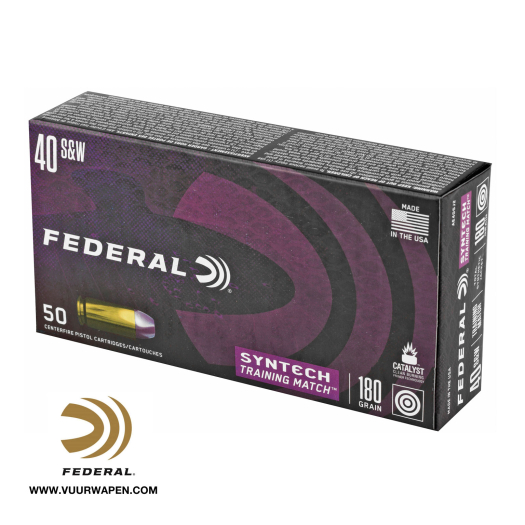 Federal Syntech Training Match 40 S&W 180 GR TSJ Ammo