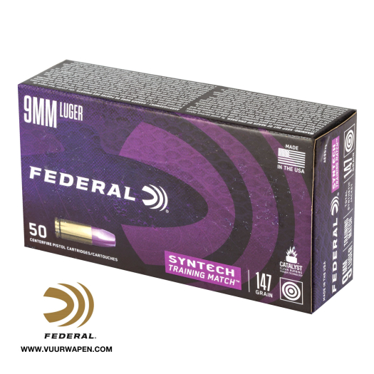 Federal Syntech Training Match 9mm 147 GR TSJ Ammo