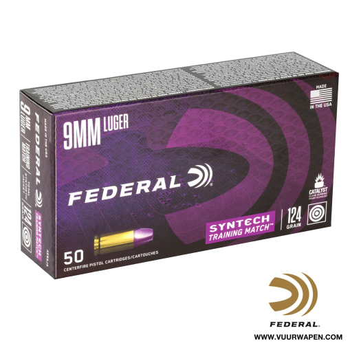 Federal Syntech Training Match 9mm 124 GR TSJ Ammo