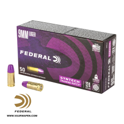 Federal Syntech Training Match 9mm 124 GR TSJ Ammo