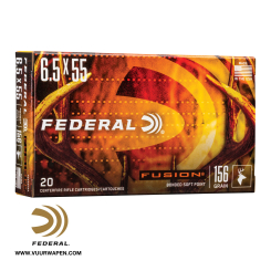 Federal Fusion 6.5x55 Swedish 156 GR Bonded SP Ammo