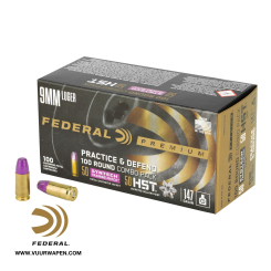 Federal Practice and Defend 9mm 147 GR HST Ammo