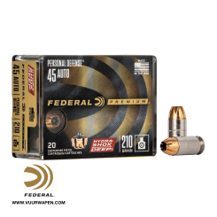 Federal Hydra Shok Deep 45 ACP 210 GR JHP Ammo