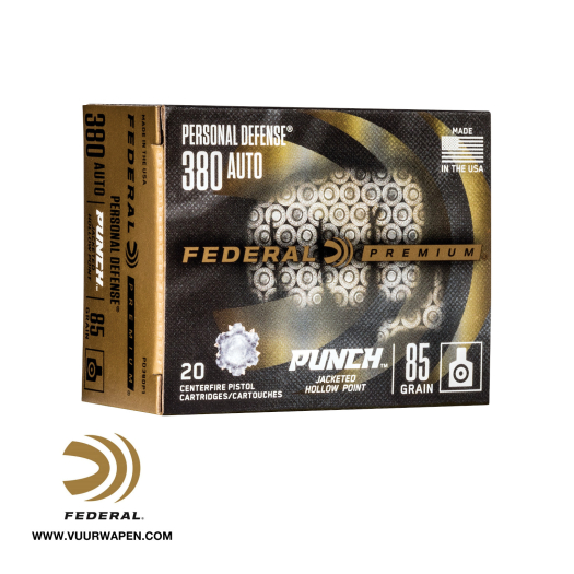 Federal Premium Punch 380 ACP 85 GR JHP Ammo