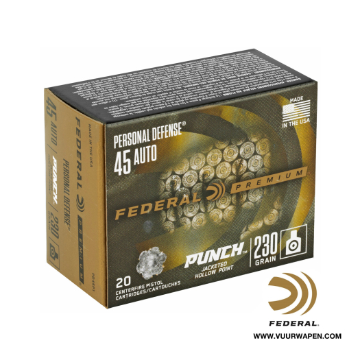 Federal Premium Punch 45 ACP 230 GR JHP Ammo