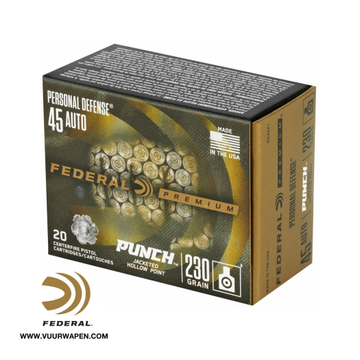 Federal Premium Punch 45 ACP 230 GR JHP Ammo