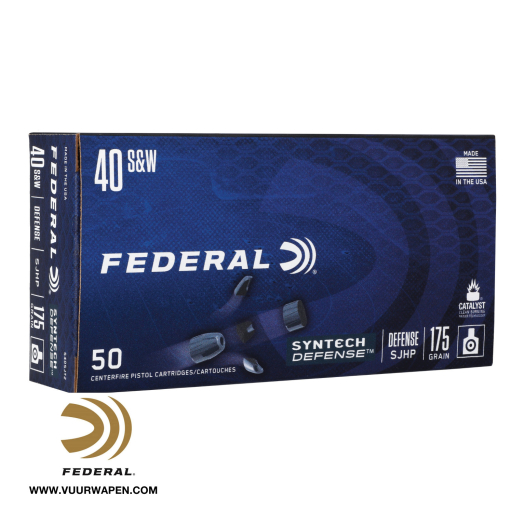 Federal Syntech Defense 40 S&W 175 GR SJHP Ammo