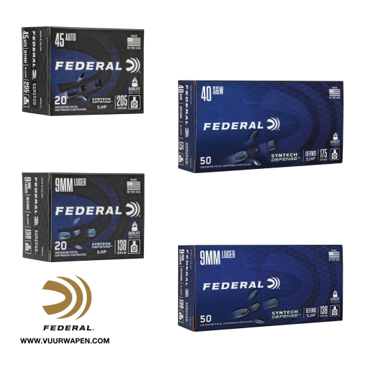 Federal Syntech Defense 40 S&W 175 GR SJHP Ammo