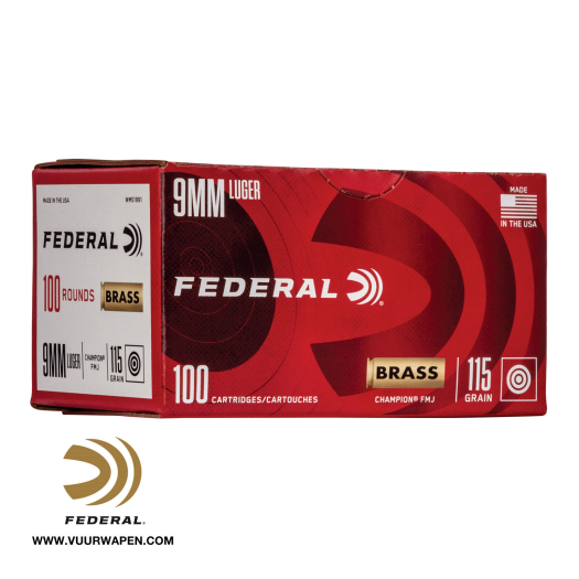 Federal Champion 9mm 115 GR FMJ Ammo
