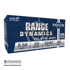Fiocchi Range Dynamics 5.56 55 GR FMJ Ammo