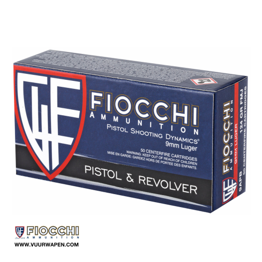 Fiocchi Shooting Dynamics 9mm 124 GR FMJ Ammo