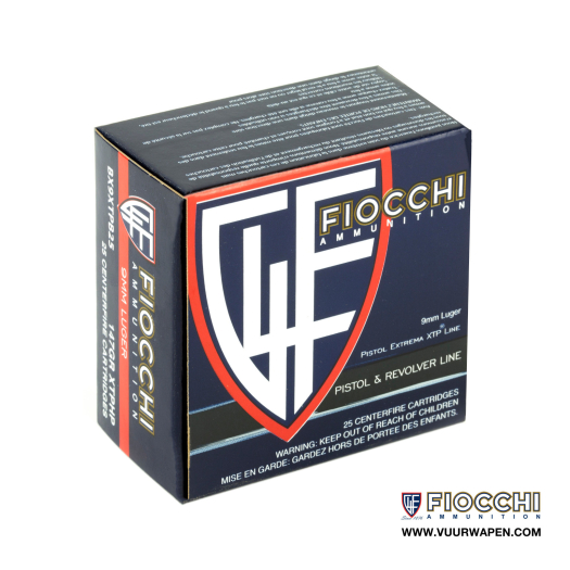 Fiocchi 9mm 147 GR XTP JHP Ammo