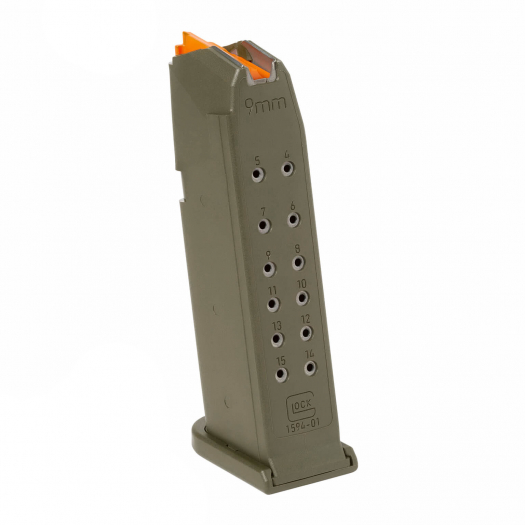 Glock OEM G19 Gen 5 9mm 15 Round OD Green Magazine