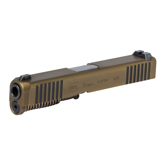 Glock 19 Gen 5 Upper Slide Assembly Night Sights Burnt Bronze Battle Worn