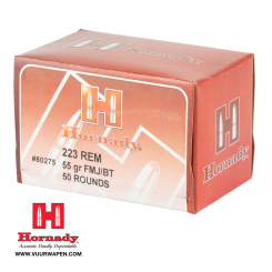 Hornady Custom 223 55 Grain FMJ 50 Rounds