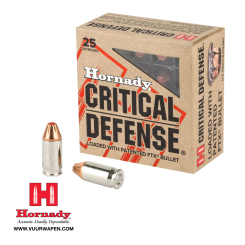 Hornady Critical Defense 380 ACP 90 Grain FTX 25 Rounds