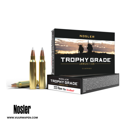 Nosler Trophy Grade 223 Remington 70 GR AccuBond Ammo