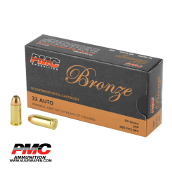 PMC Bronze 32 ACP 60 GR JHP Ammo