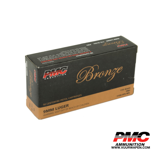 PMC Bronze 9mm 115 GR FMJ Ammo