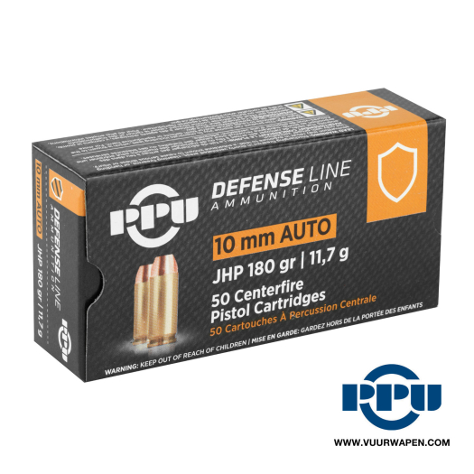 PPU Defense 10mm 180 GR JHP Ammo