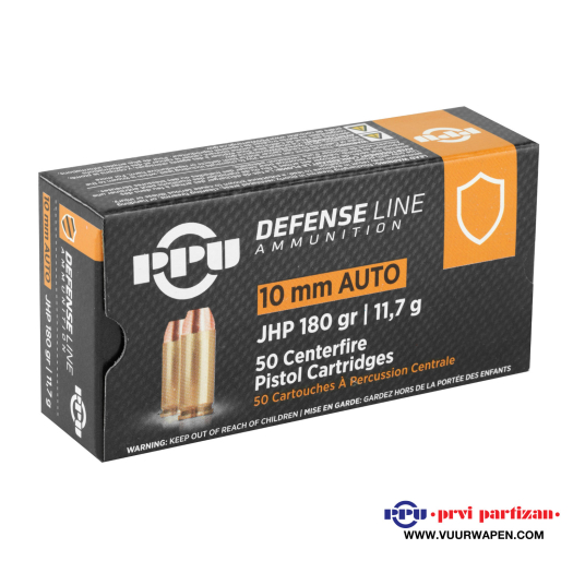 PPU Defense 10mm 180 GR JHP Ammo
