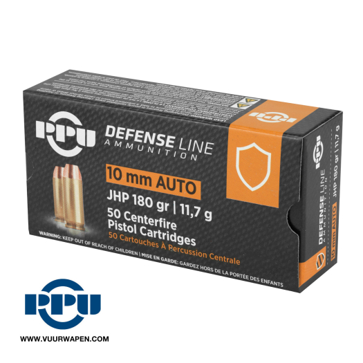 PPU Defense 10mm 180 GR JHP Ammo