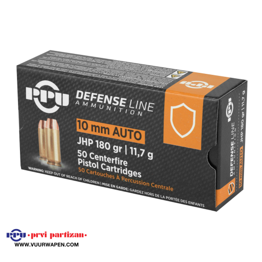 PPU Defense 10mm 180 GR JHP Ammo