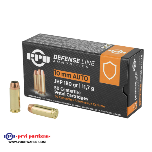PPU Defense 10mm 180 GR JHP Ammo