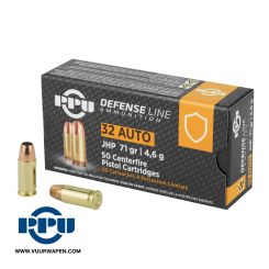 PPU Defense 32 ACP 71 GR JHP Ammo