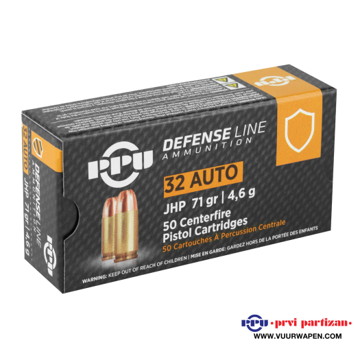 PPU Defense 32 ACP 71 GR JHP Ammo
