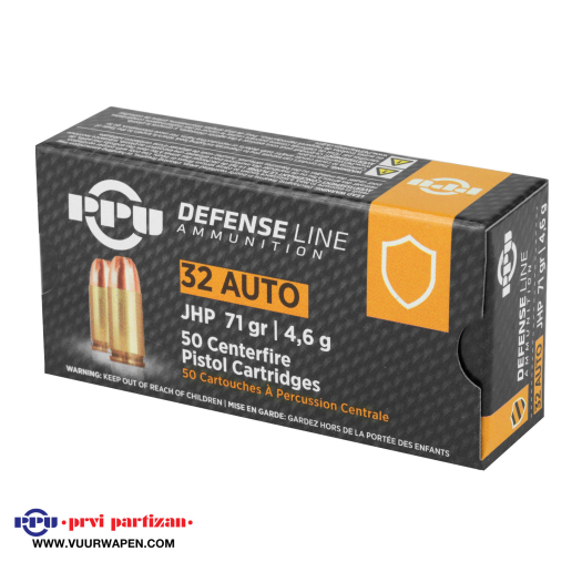 PPU Defense 32 ACP 71 GR JHP Ammo