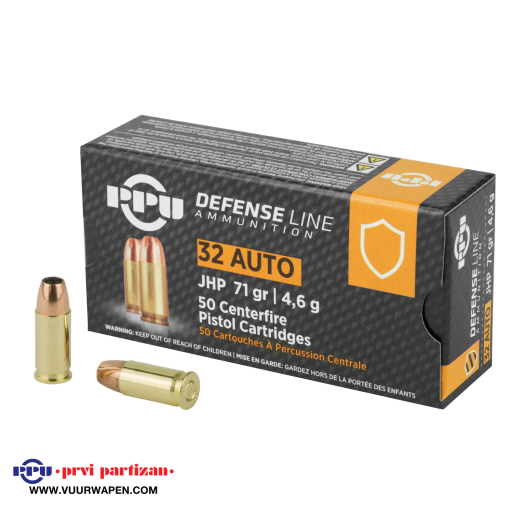 PPU Defense 32 ACP 71 GR JHP Ammo
