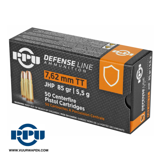 PPU Defense 7.62x25mm Tokarev 85 GR JHP Ammo