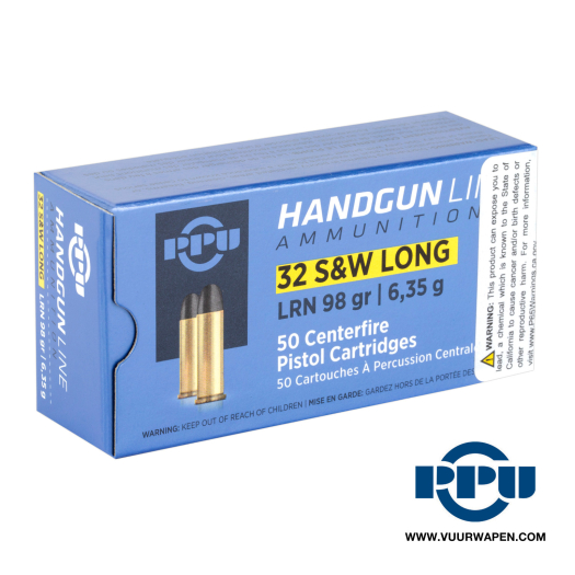 PPU Handgun 32 S&W Long 98 GR LRN Ammo