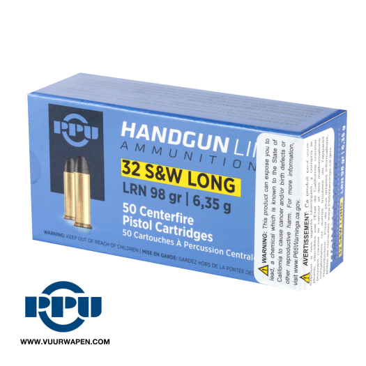 PPU Handgun 32 S&W Long 98 GR LRN Ammo