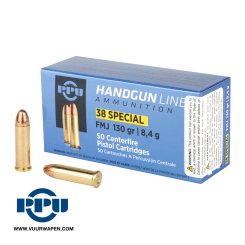 PPU Handgun 38 Special 130 GR FMJ Ammo